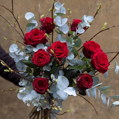 Naomi red roses bouquet by Blue Lavender Florist, London
